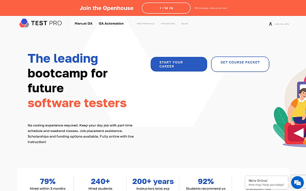 TEST PRO - сайт американского QA-буткемпа